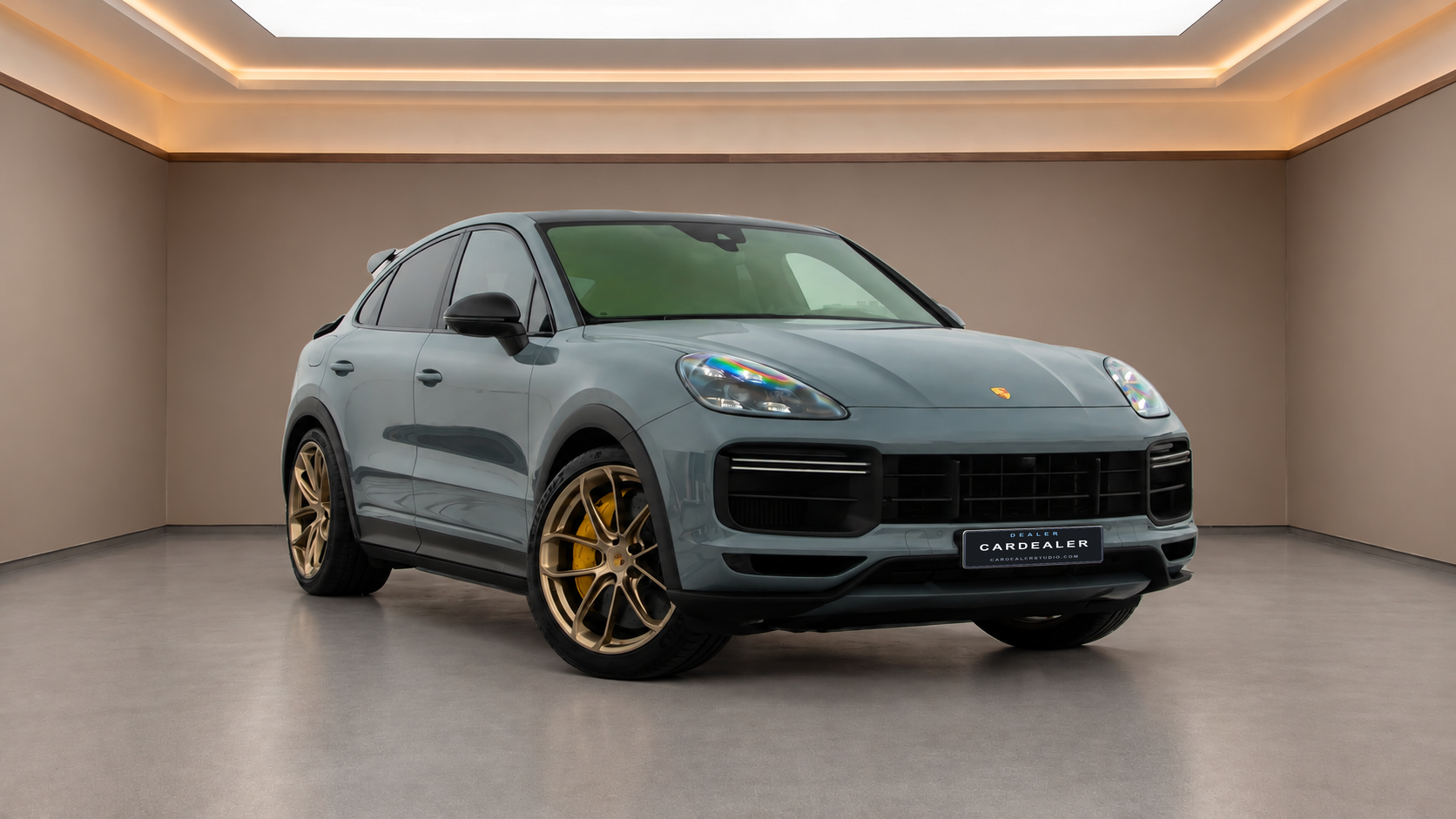 AI-generated Porsche Cayenne showroom example in Sunset Bay
